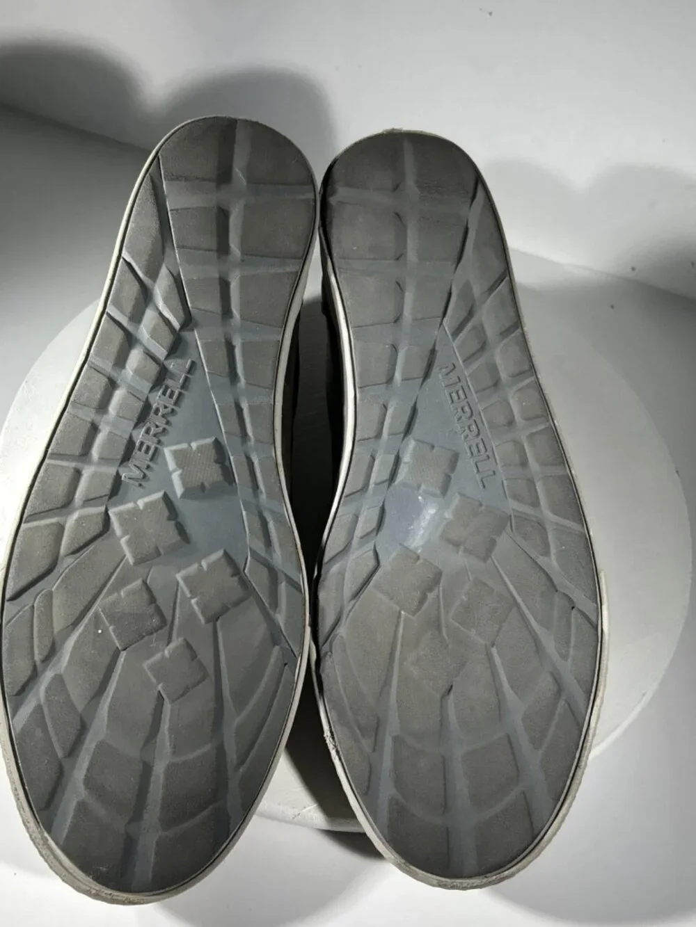 Merrell Mens Leather Shoes Size 12 Gray Casual Slip-On Sneakers Loafers Dress